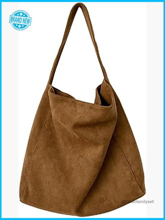 Handbags - Vintage Slouchy Tote Bag, Lightweight Hobo Shoulder Handbag, Large Capacity